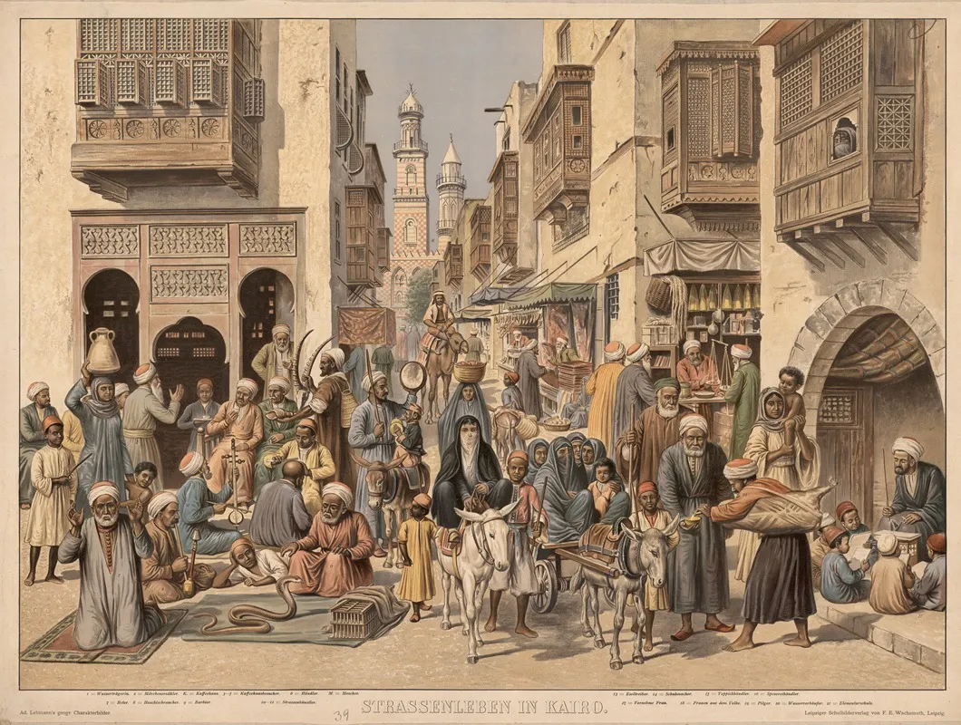 Strassenleben In Kairo Wall Art by Adolf Lehmann - High-Resolution Digital Print