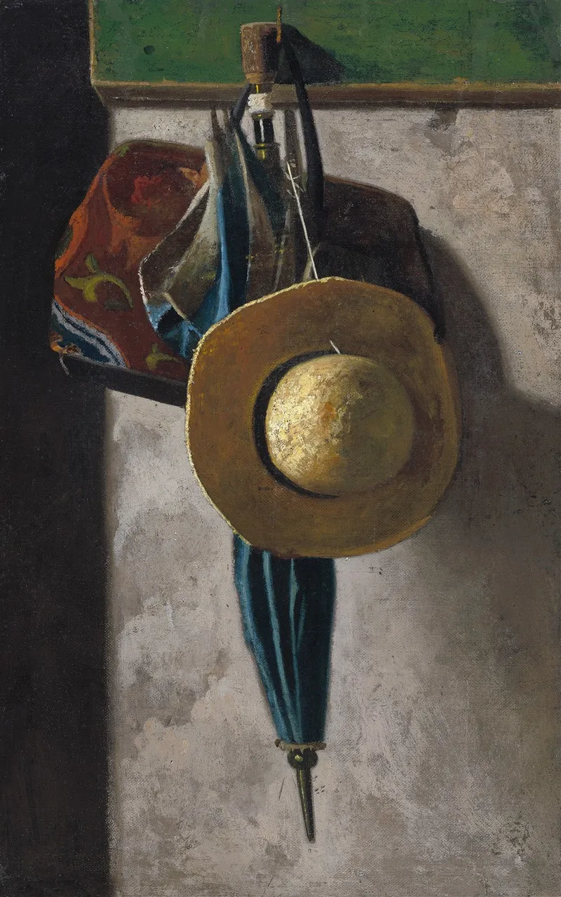 Straw Hatbag And Umbrella