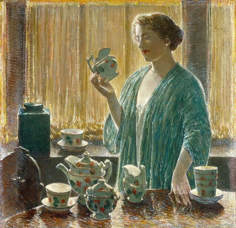 Strawberry Tea Set Wall Art by Childe Hassam - High-Resolution Digital Print
