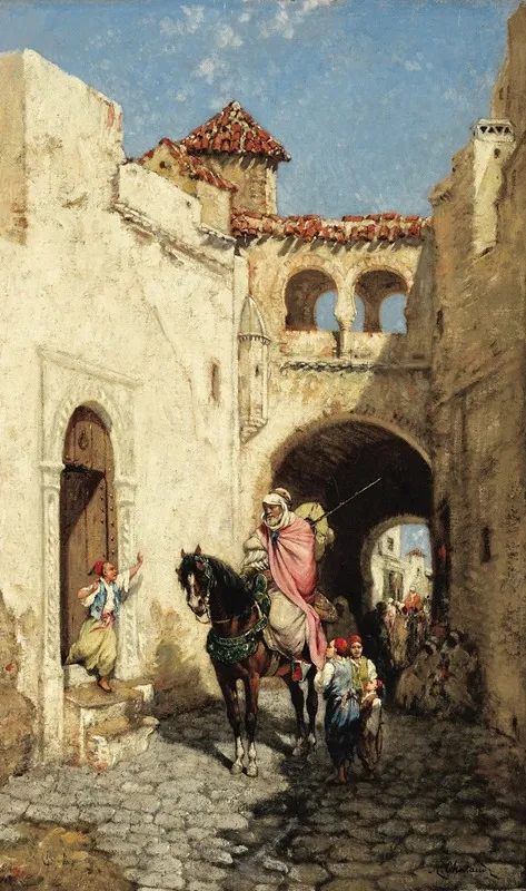 Street Scene In Algeria Wall Art by Marc-Alfred Chataud - High-Resolution Digital Print