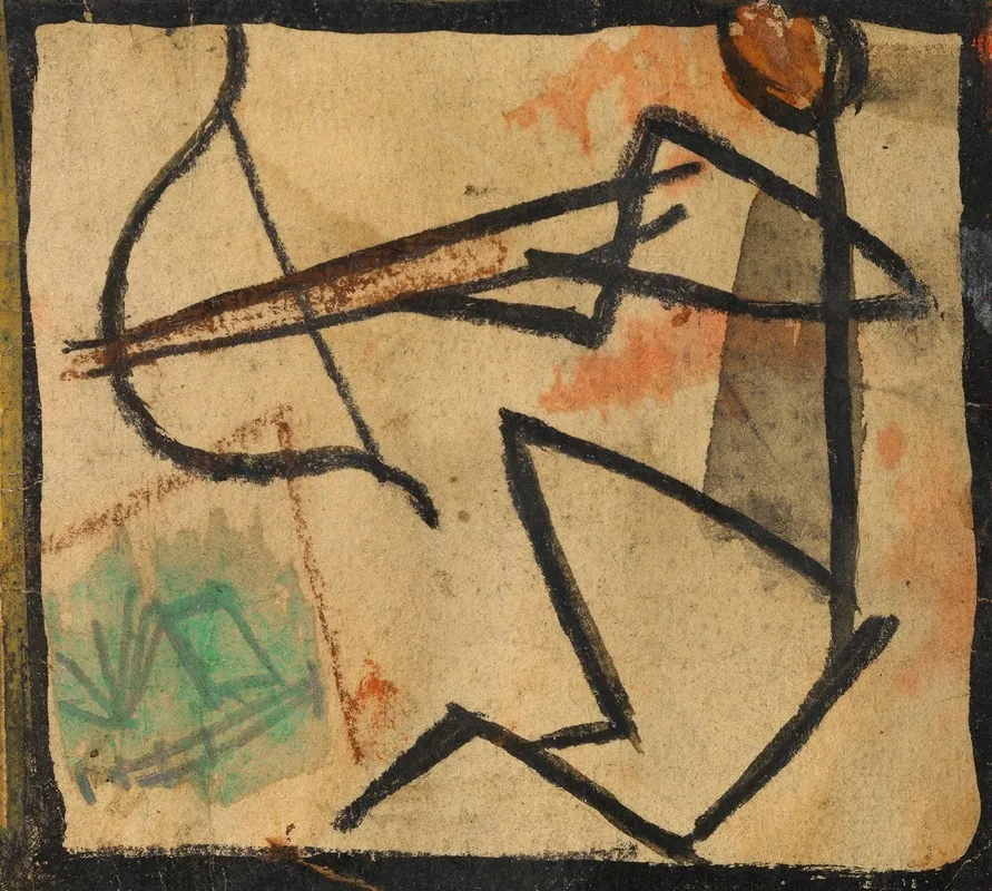 Strichmannchen Mit Pfeil Und Bogen Wall Art by Egon Schiele - High-Resolution Digital Print