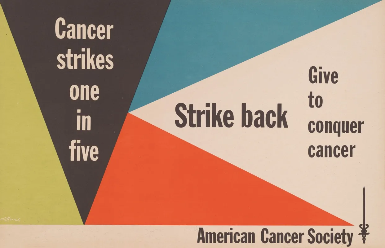 Strike Back Give To Conquer Cancer Wall Art by Walter Allner - High-Resolution Digital Print