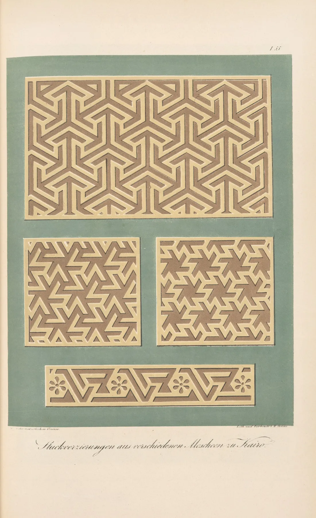 Stuckverzierungen Aus Verschiedenen Moschee Zu Kairo Wall Art by Friedrich Maximilian Hessemer - High-Resolution Digital Print