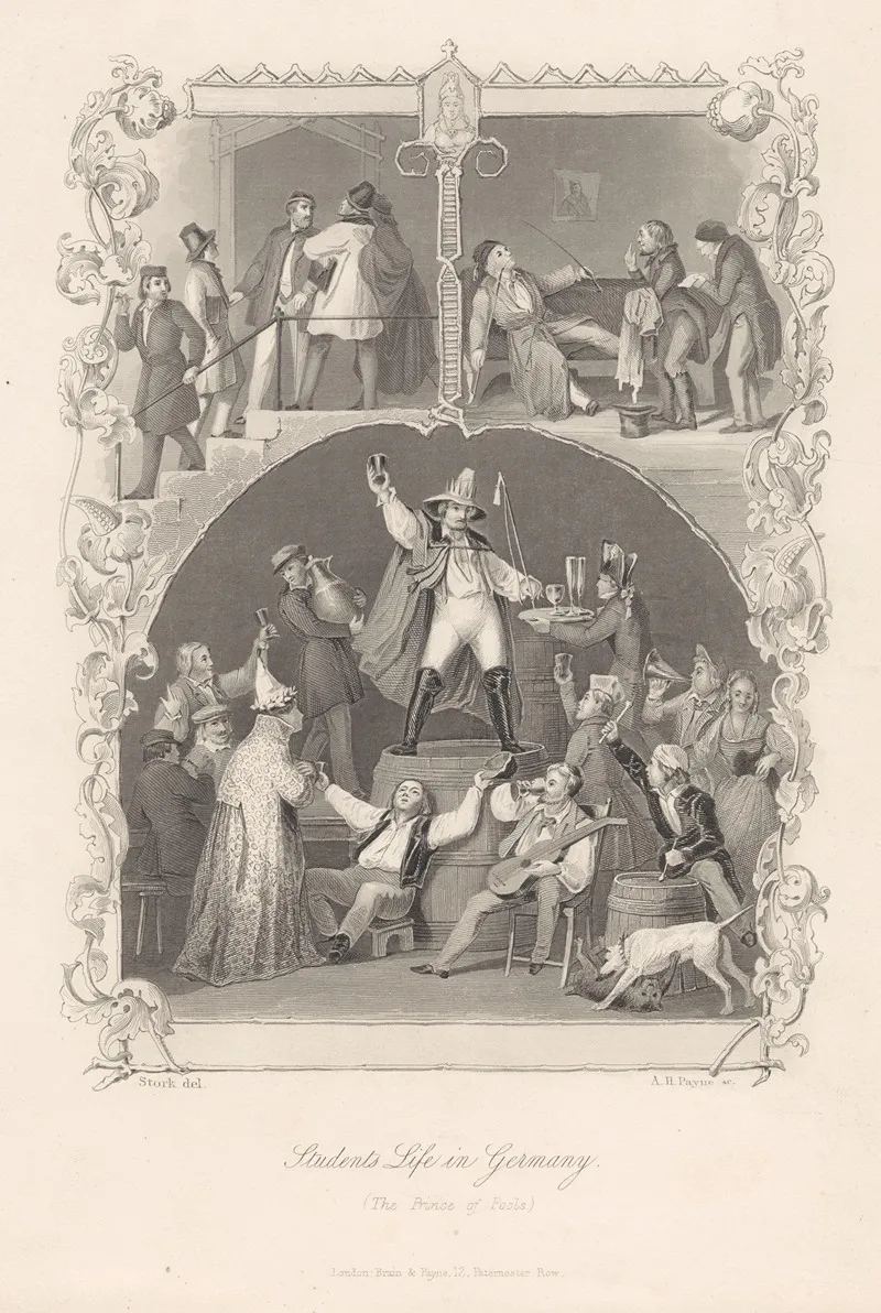 Students Life In Germany The Prince Of Fools Wall Art by Albert Henry Payne - High-Resolution Digital Print