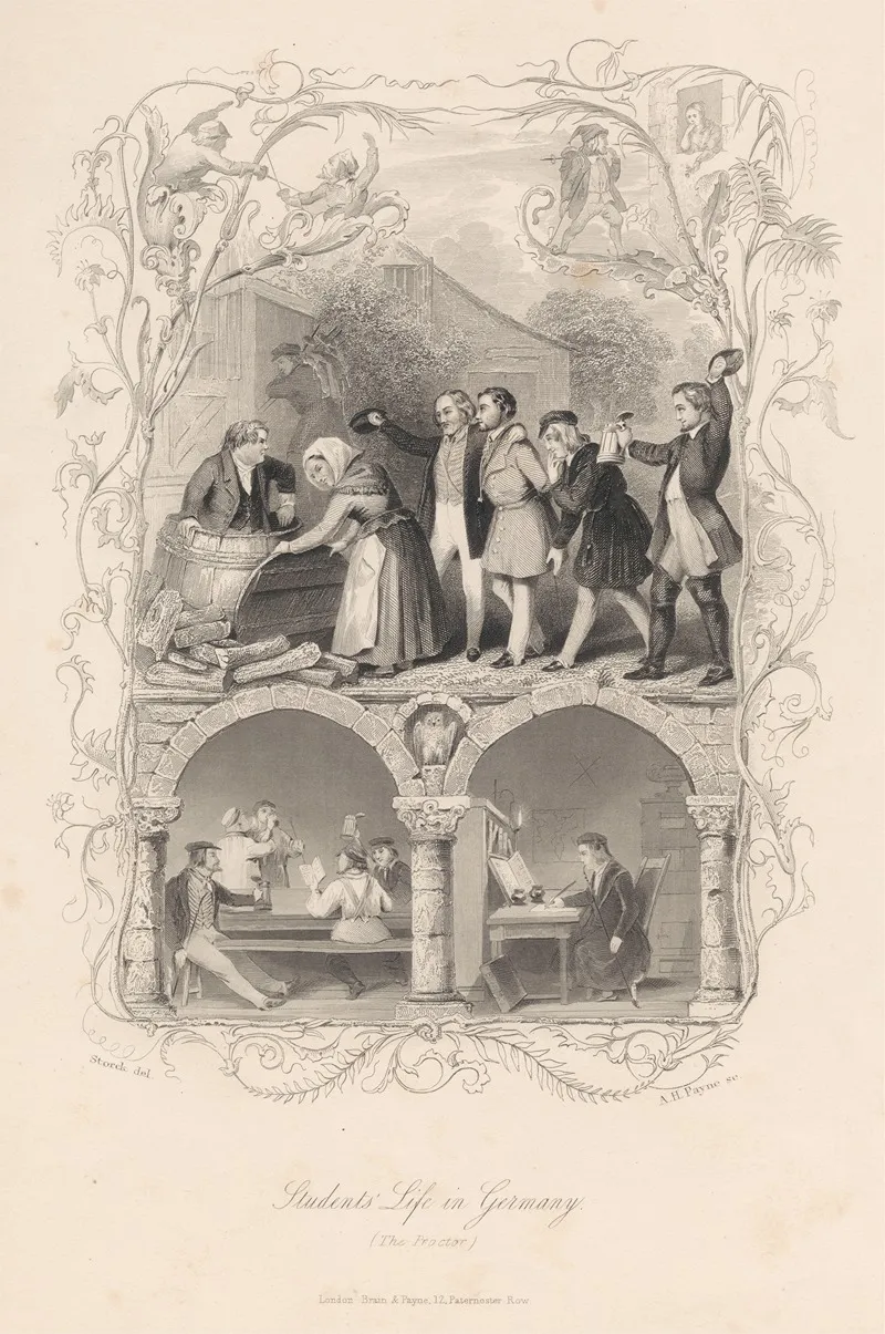 Students Life In Germany The Proctor Wall Art by Albert Henry Payne - High-Resolution Digital Print