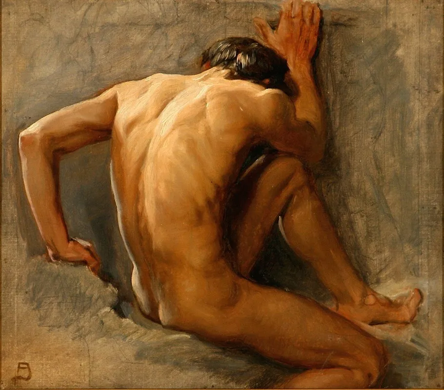 Studie Af En Nogen Mand Wall Art by August Andreas Jerndorff - High-Resolution Digital Print
