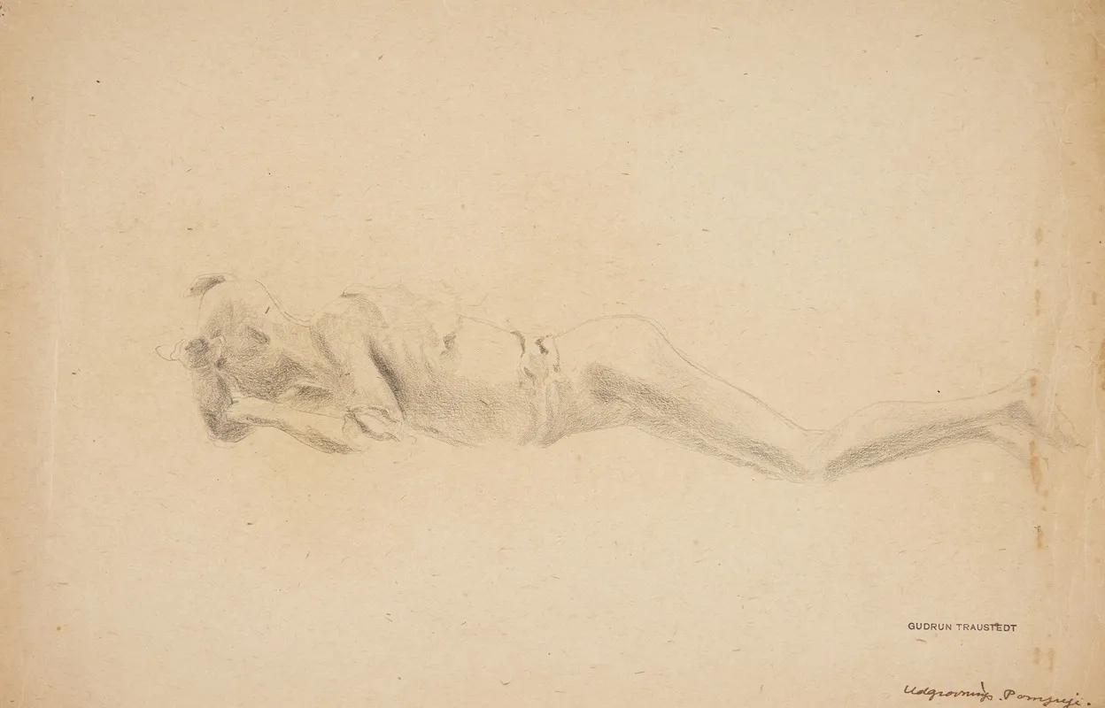 Studie Af Gipsafstobning Fra Pompeji Liggende Mand