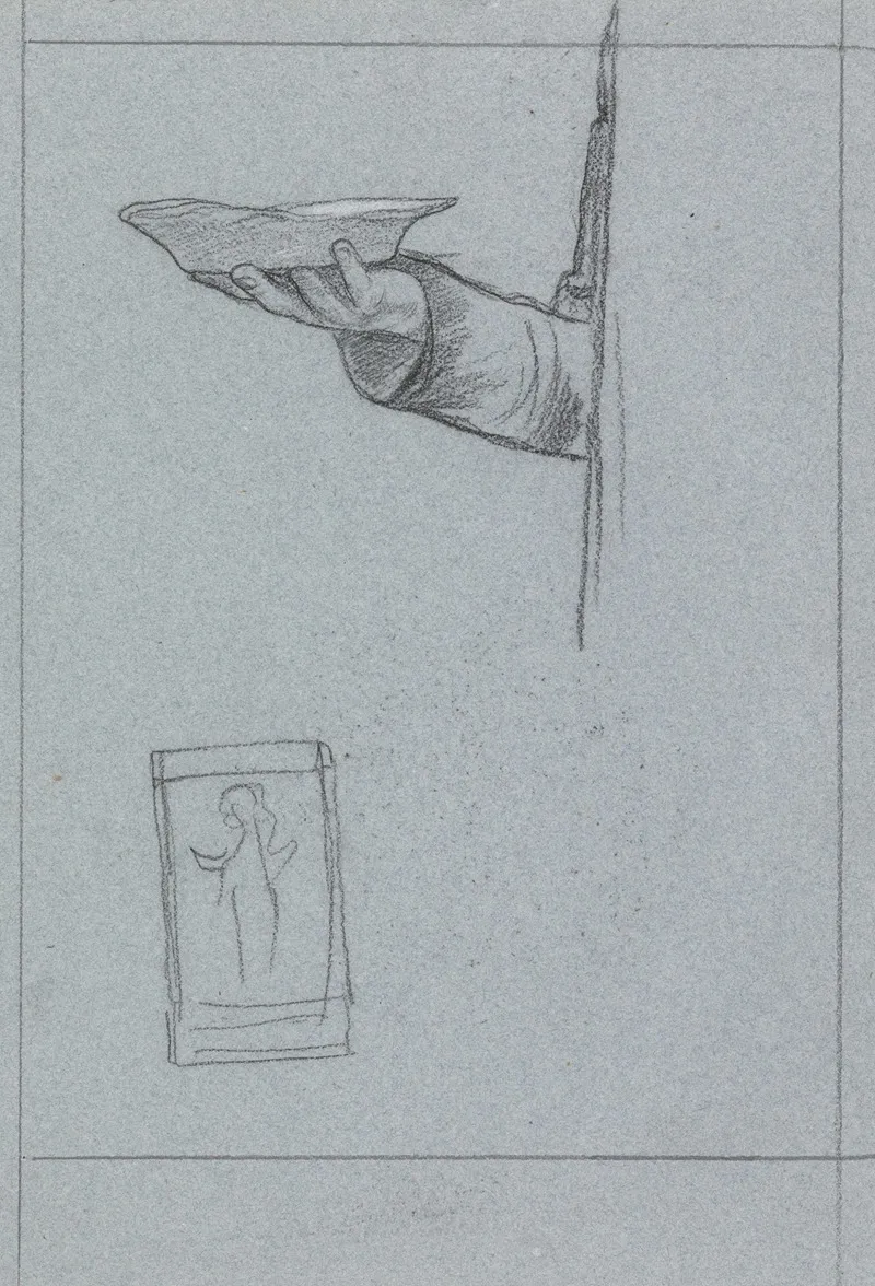 Studie Van Een Hand Met Een Schaaltje