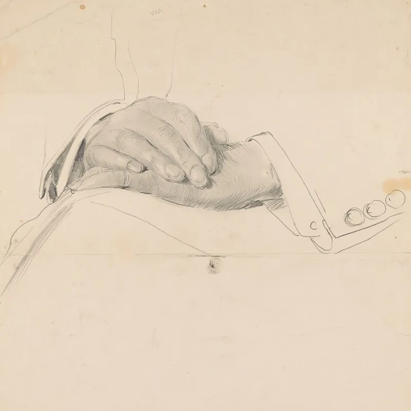 Studie Van Handen Voor Het Onvoltooide Olieverfschilderij Van De Nederlandse Rechtbank In Londen Juni 1942 2 Wall Art by Anton Abraham van Anrooy - High-Resolution Digital Print
