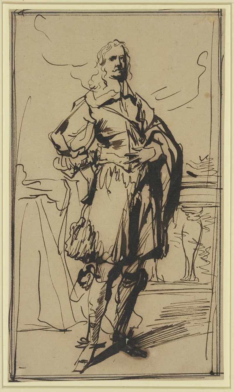 Studie Zu Einem Kavalierbildnis Wall Art by Anthony van Dyck - High-Resolution Digital Print