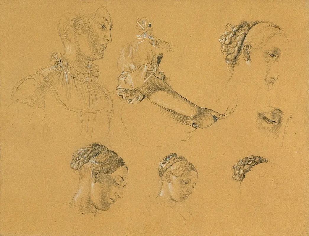 Studie Zu Hermann Und Dorothea Im Weinberg 2 Wall Art by Johann Peter Krafft - High-Resolution Digital Print