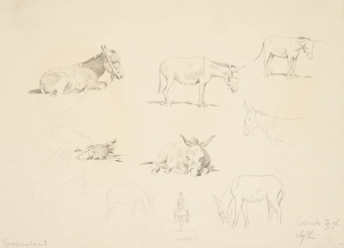 Studieblad Med Dyr Wall Art by Agnes Lunn - High-Resolution Digital Print