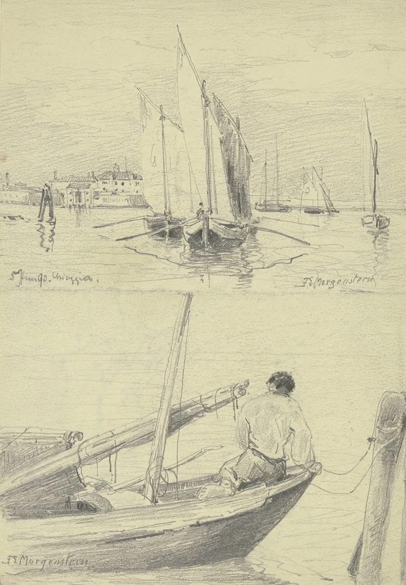 Studienblatt Fischerboote Bei Chioggia