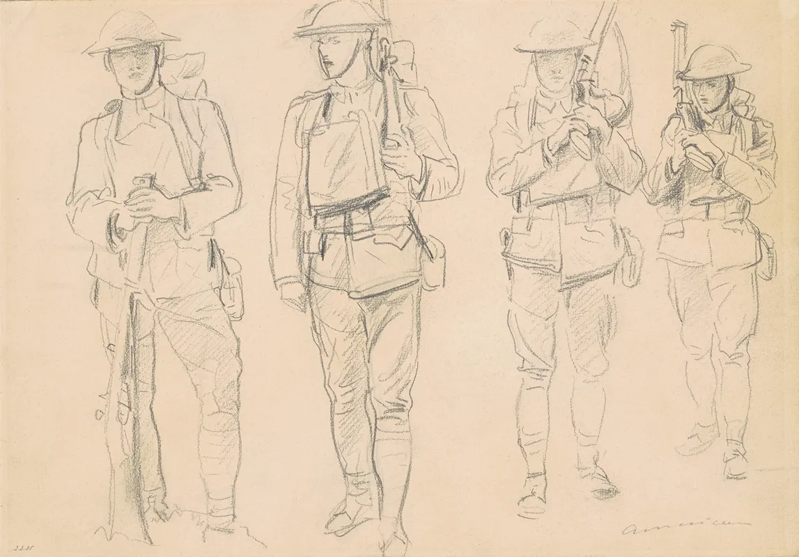 Studies For Entering The War Recto