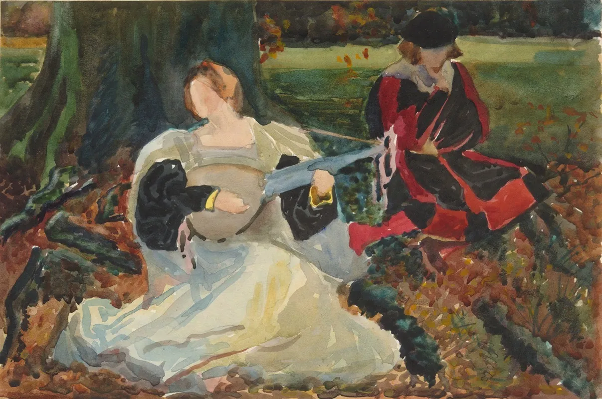 Studies For Fair Is My Love Painting In The Municipal Art Gallery Preston England