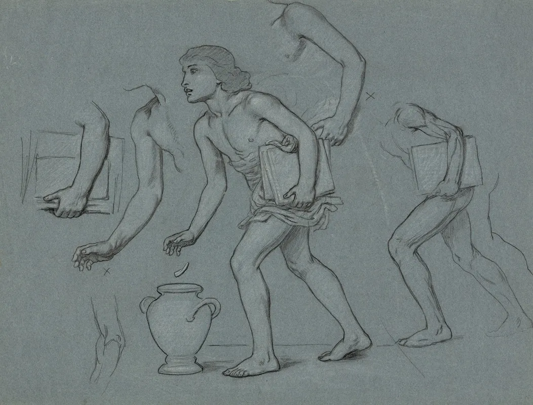 Studies For The Arm Body Books And Urn Of Male Figure Representing An Educated Electorate