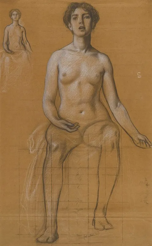 Studies For The Singing Priestess In Song Wall Art by Herbert James Draper - High-Resolution Digital Print