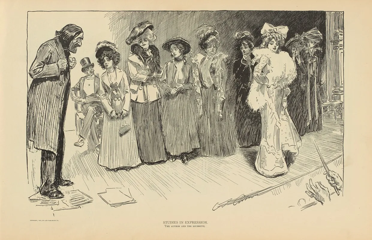 Studies In Expression The Author And The Soubrette 2 Wall Art by Charles Dana Gibson - High-Resolution Digital Print