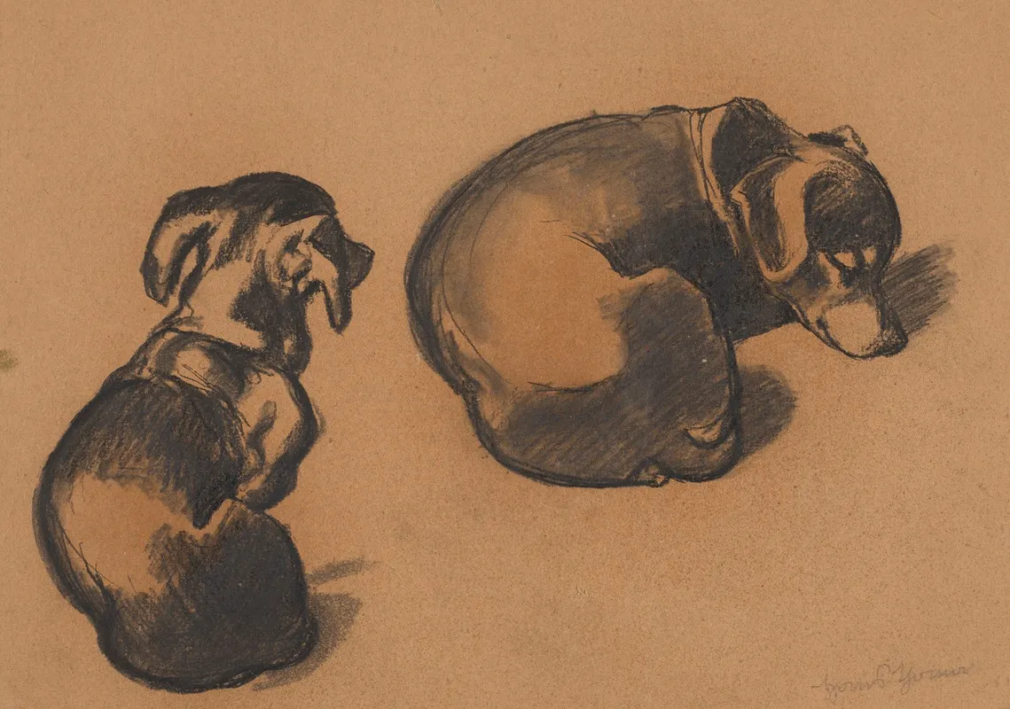 Studies Of A Dachshund 2 Wall Art by Hans Thoma - High-Resolution Digital Print