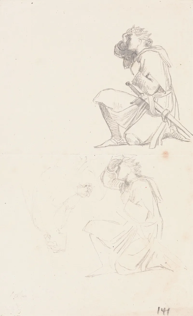 Studies Of A Kneeling Knight