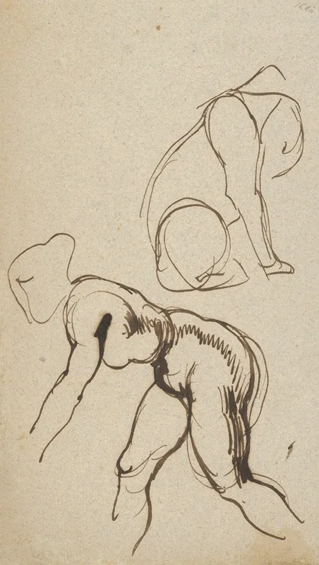 Studies Of A Lion And A Female Nude