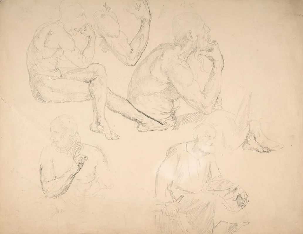 Studies Of A Seated Bearded Man