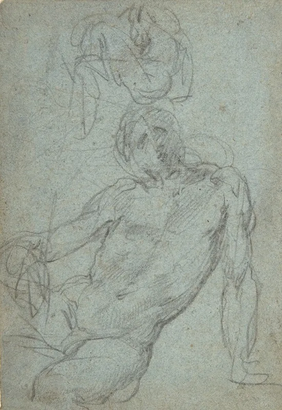 Studies Of A Seated Nude Male Figure