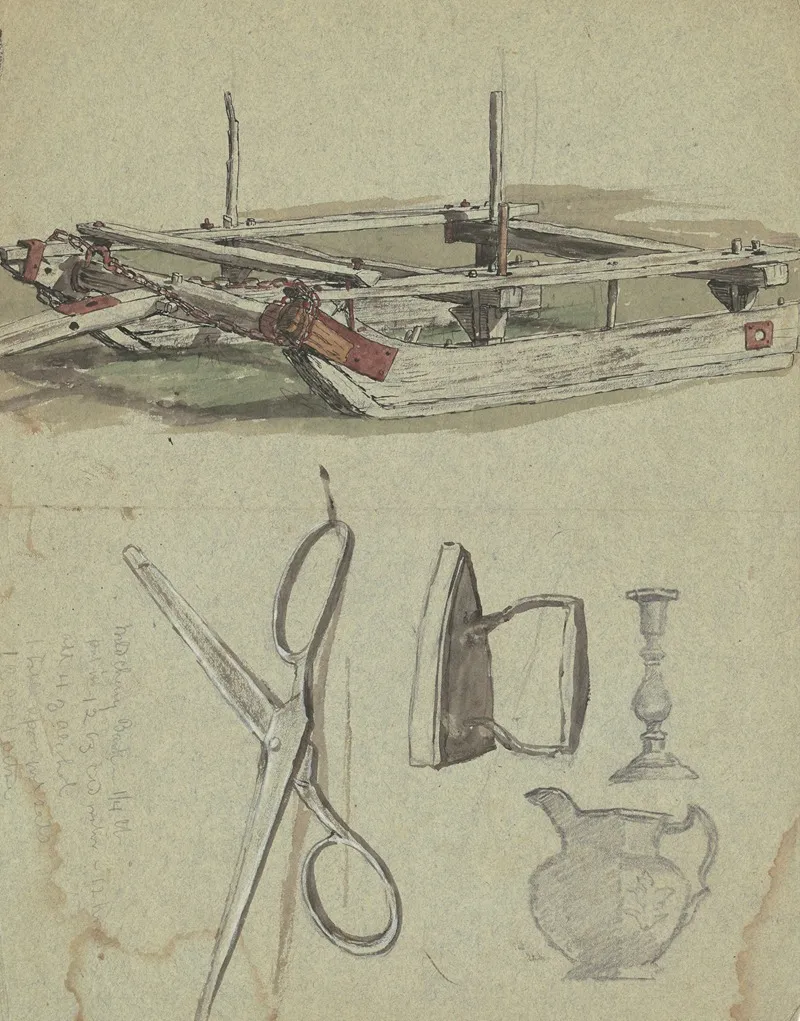 Studies Of A Sled And Various Household Objects