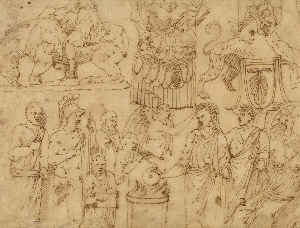 Studies Of Antiquities 2 Wall Art by Roman School - High-Resolution Digital Print