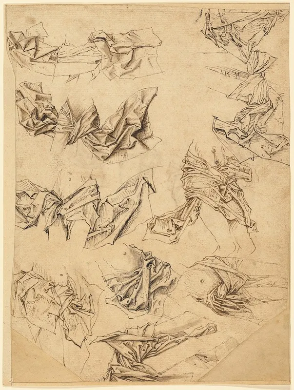 Studies Of Christs Loincloth Wall Art by Master of the Coburg Roundels - High-Resolution Digital Print