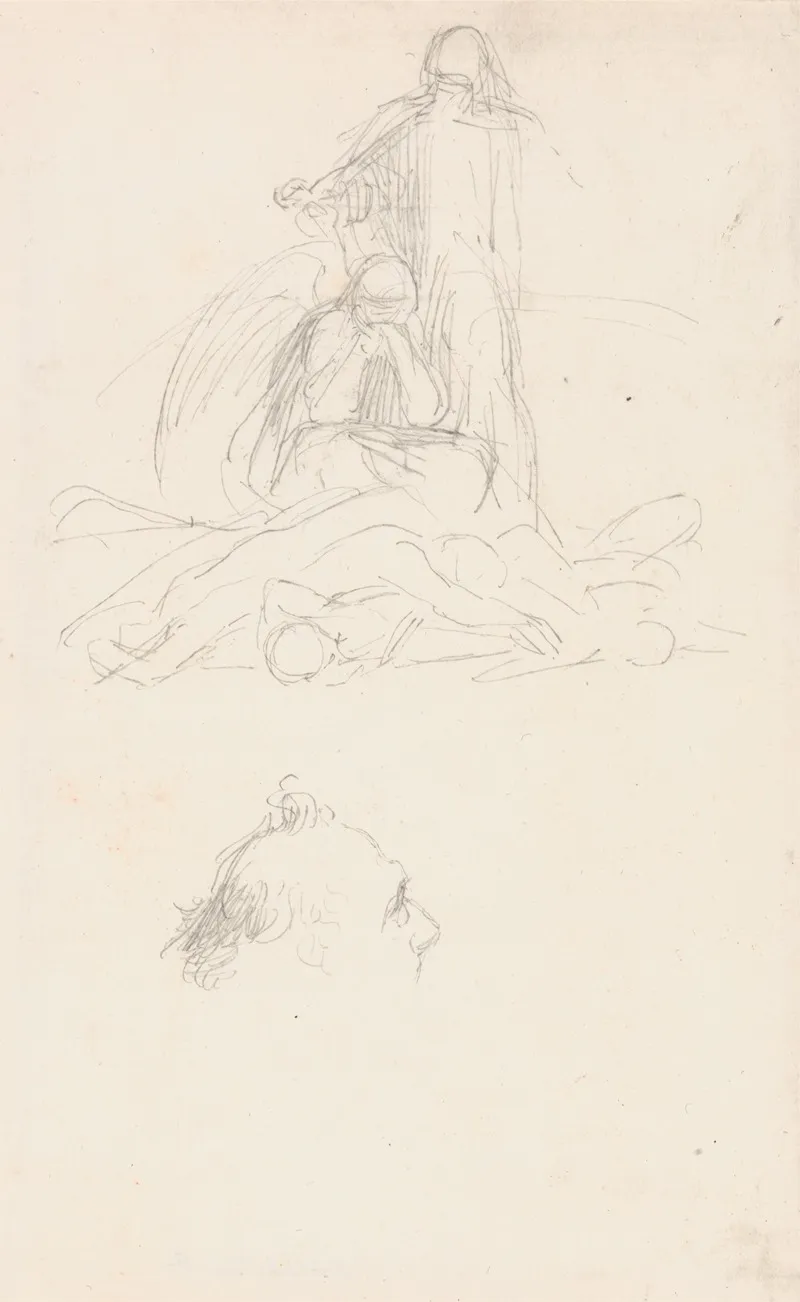 Studies Of Death And The Resurrection And A Head Of A Man