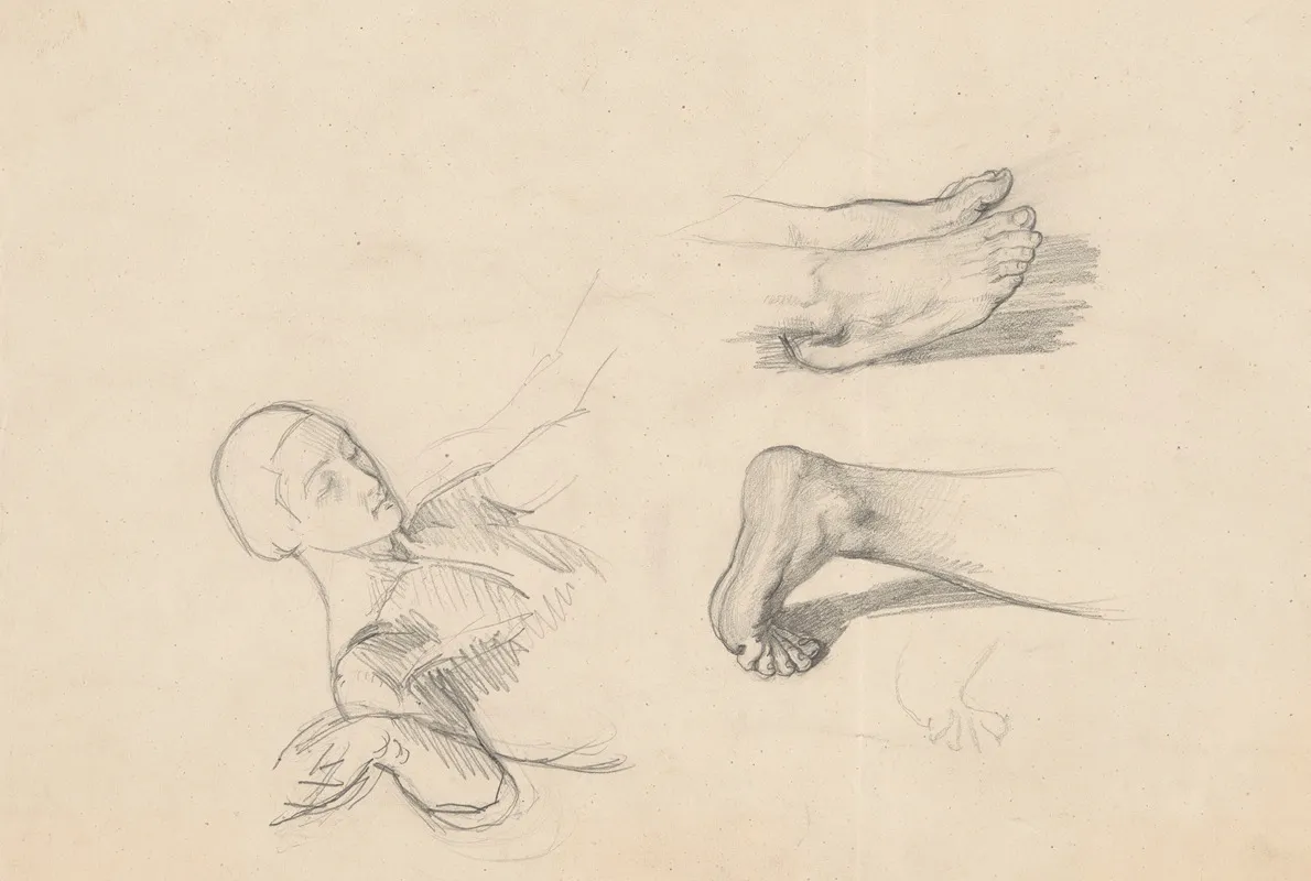 Studies Of Feet Of Nicodemus And Christ To The Painting Entombment
