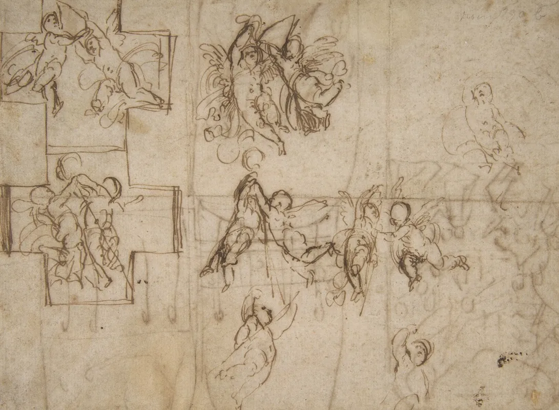 Studies Of Flying Putti