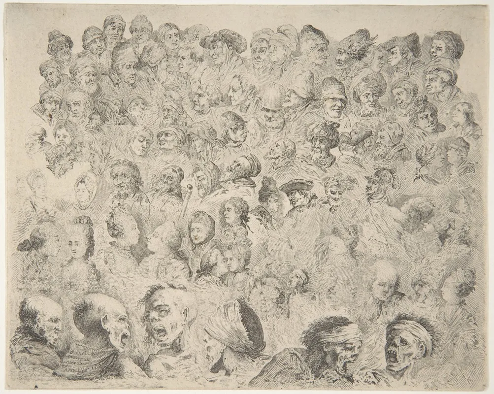 Studies Of Heads 5 Wall Art by Louis Germain - High-Resolution Digital Print