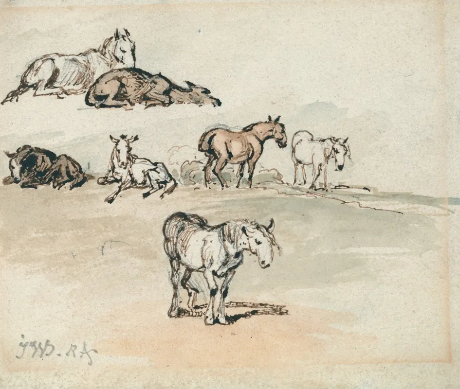 Studies Of Horses 2 Wall Art by James Ward - High-Resolution Digital Print