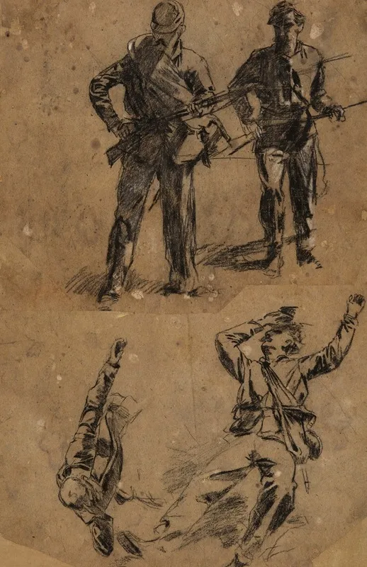 Studies Of Soldiers Wall Art by Winslow Homer - High-Resolution Digital Print