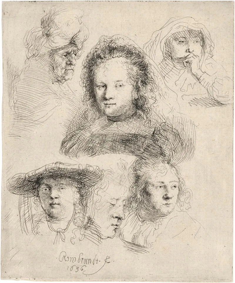 Studies Of The Head Of Saskia And Others 2