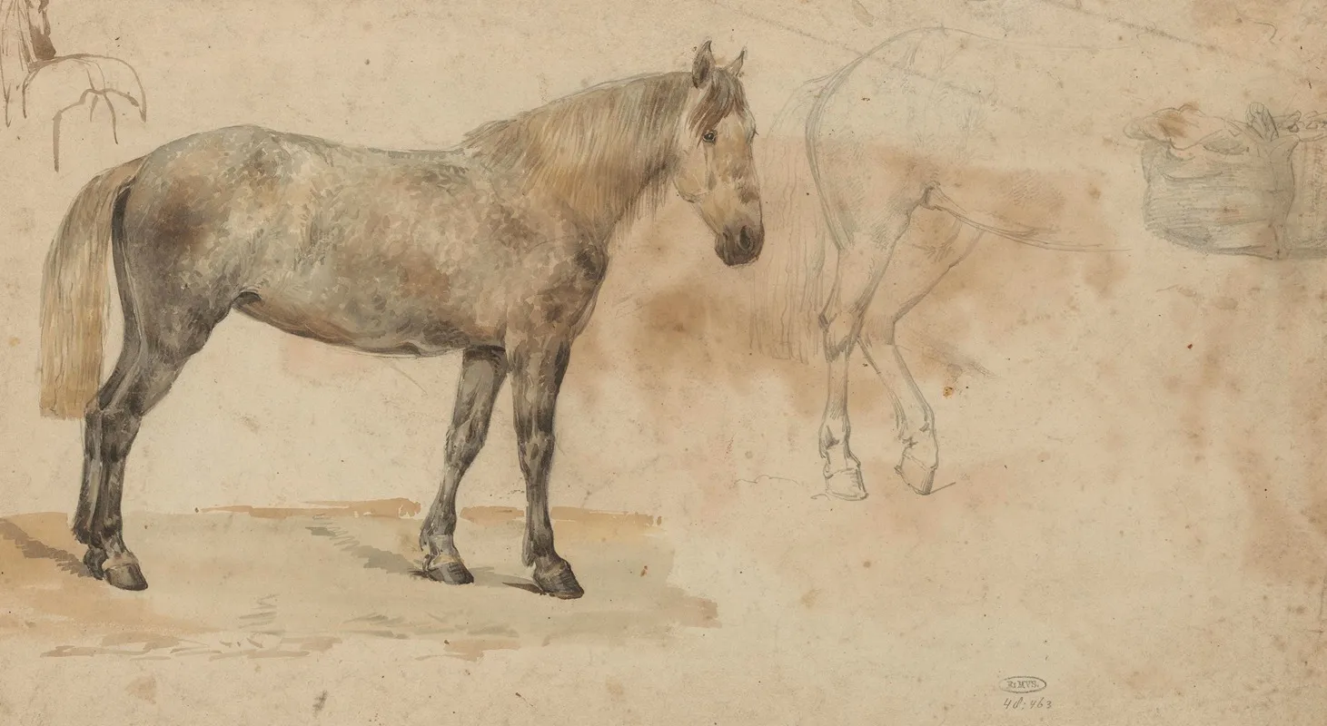 Studies Van Een Paard Wall Art by Willem Carel Nakken - High-Resolution Digital Print