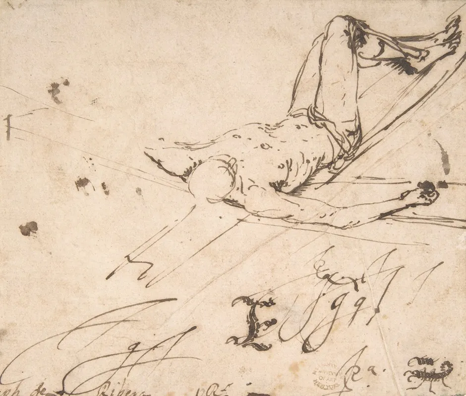 Study For A Crucifixion Of St Peter Wall Art by Jusepe de Ribera - High-Resolution Digital Print