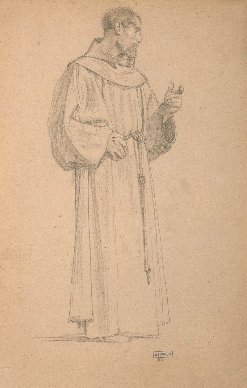 Study For A Franciscan Saint Wall Art by William Bouguereau - High-Resolution Digital Print