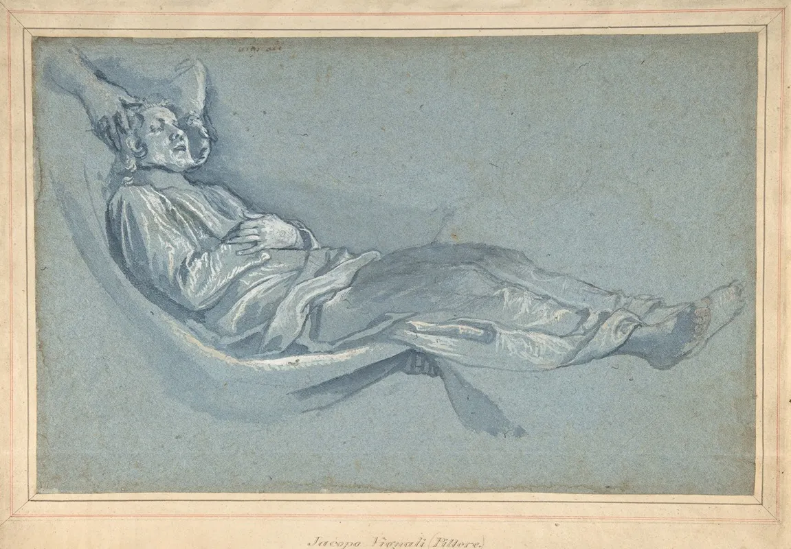 Study For A Male Figure Lowered Into A Grave