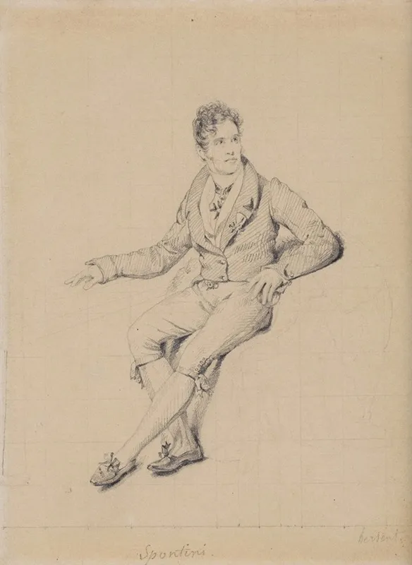 Study For A Portrait Of Gaspare Spontini 1774 1851 Wall Art by Louis Hersent - High-Resolution Digital Print