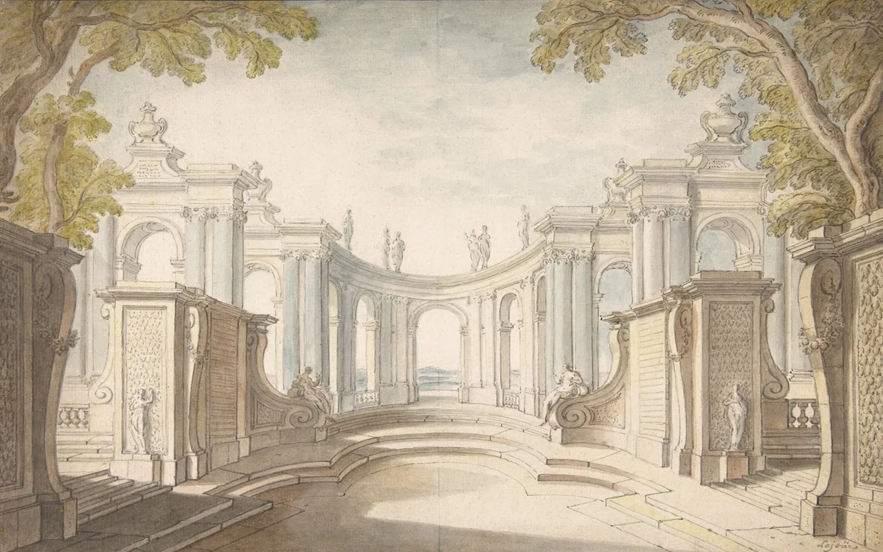 Study For A Stage Set 2 Wall Art by Jacques de Lajoüe - High-Resolution Digital Print