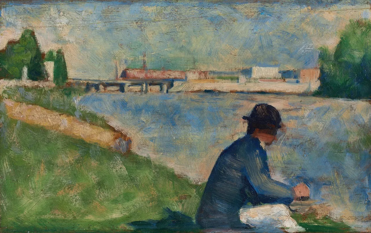 Study For Bathers At Asnieres Wall Art by Georges Seurat - High-Resolution Digital Print