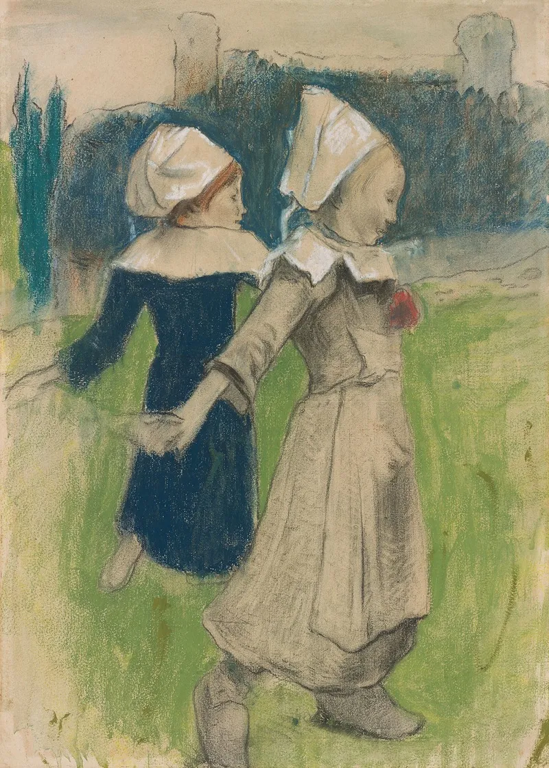 Study For Breton Girls Dancing Pont Aven Wall Art by Paul Gauguin - High-Resolution Digital Print