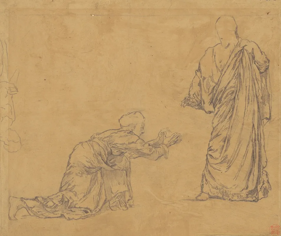 Study For Christ Appearing To Mary Wall Art by John La Farge - High-Resolution Digital Print