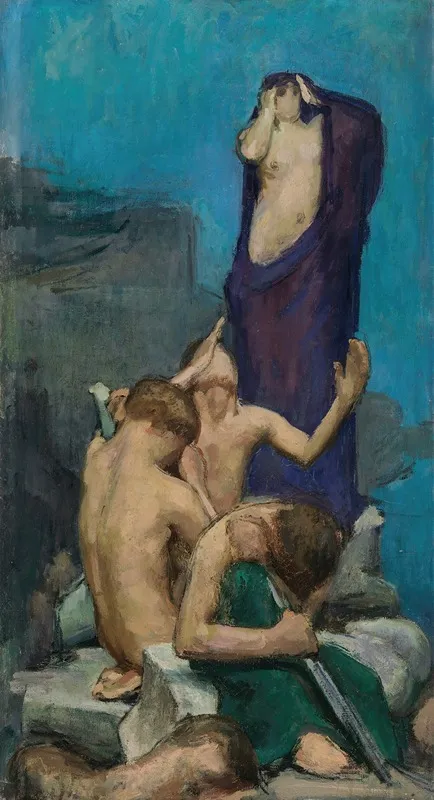Study For Contemplation Wall Art by Eugène Emmanuel Lemercier - High-Resolution Digital Print