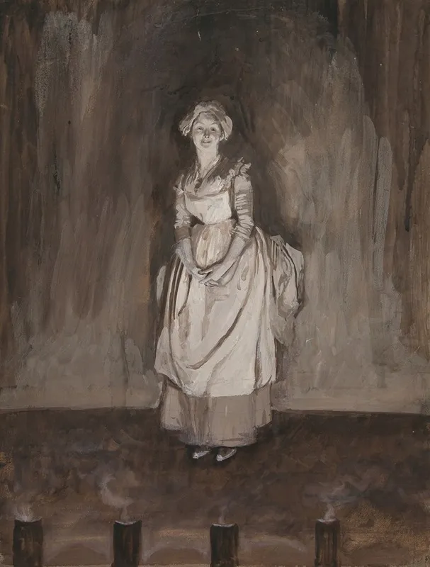 Study For Epilogue Illustration For Oliver Goldsmiths She Stoops To Conquer