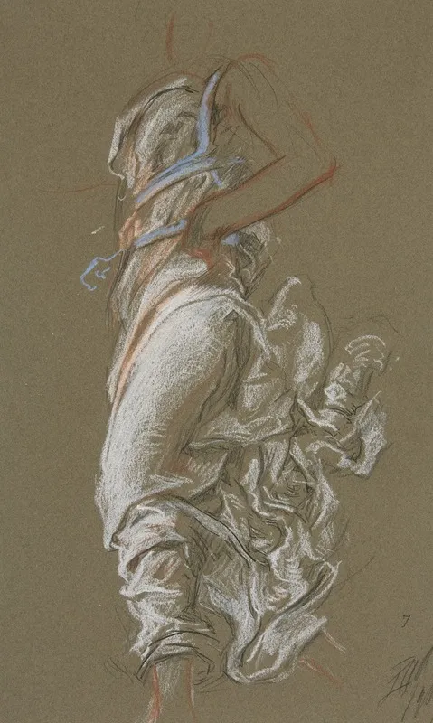 Study For Figure Of 7 Am In The Hours Ceiling At The State Capitol Building In Harrisburg Pennsylvania