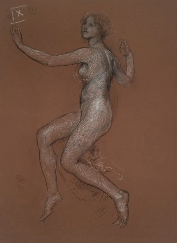 Study For Figure Of 9 Am For The Hours Mural For The State Capitol Building In Harrisburg Pennsylvania